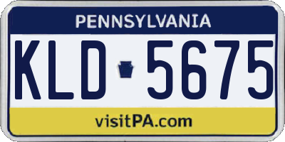 PA license plate KLD5675