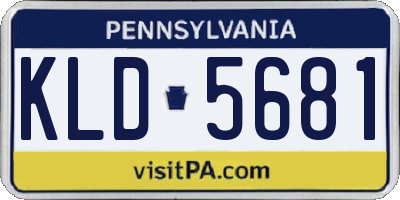 PA license plate KLD5681