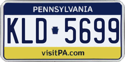 PA license plate KLD5699