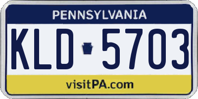 PA license plate KLD5703