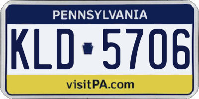 PA license plate KLD5706