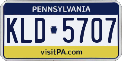 PA license plate KLD5707