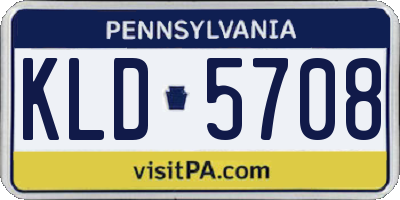 PA license plate KLD5708