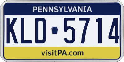 PA license plate KLD5714