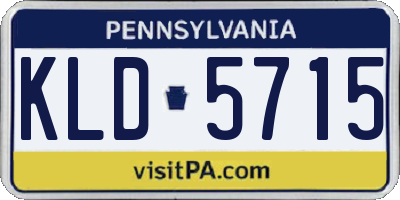 PA license plate KLD5715