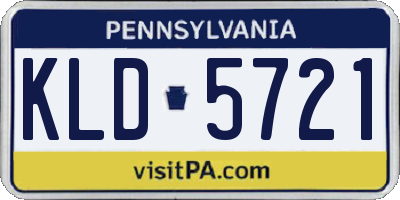 PA license plate KLD5721