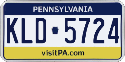 PA license plate KLD5724