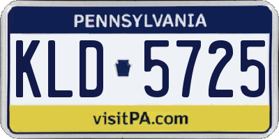PA license plate KLD5725