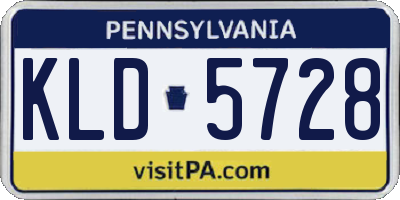 PA license plate KLD5728