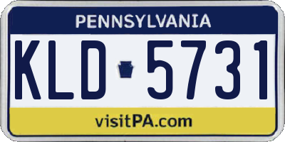 PA license plate KLD5731