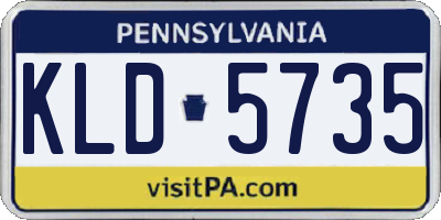 PA license plate KLD5735