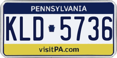 PA license plate KLD5736