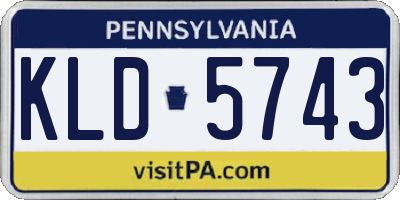 PA license plate KLD5743