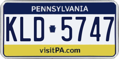 PA license plate KLD5747