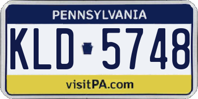 PA license plate KLD5748