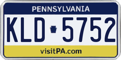 PA license plate KLD5752