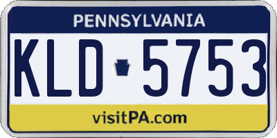 PA license plate KLD5753