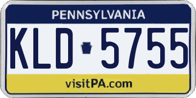 PA license plate KLD5755