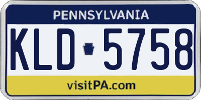 PA license plate KLD5758