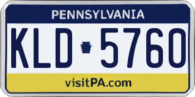 PA license plate KLD5760