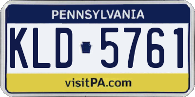 PA license plate KLD5761