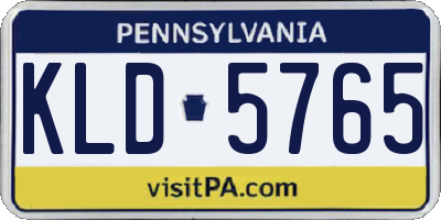 PA license plate KLD5765