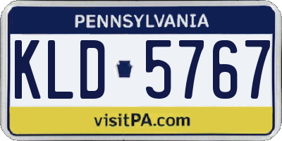 PA license plate KLD5767