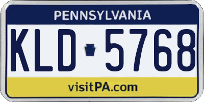 PA license plate KLD5768