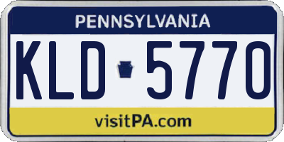 PA license plate KLD5770