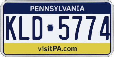 PA license plate KLD5774