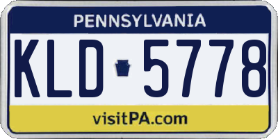 PA license plate KLD5778