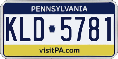 PA license plate KLD5781