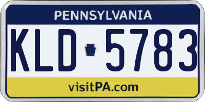 PA license plate KLD5783