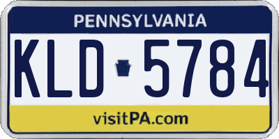 PA license plate KLD5784
