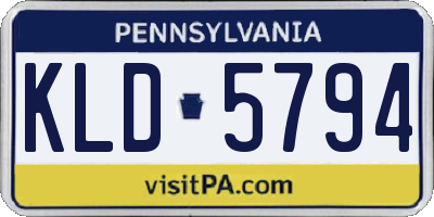 PA license plate KLD5794