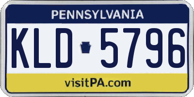 PA license plate KLD5796