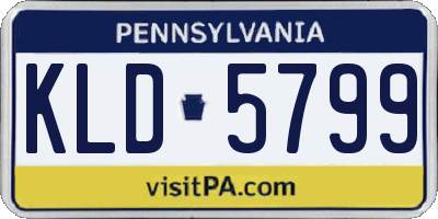PA license plate KLD5799
