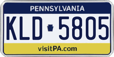 PA license plate KLD5805