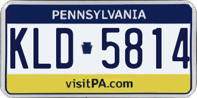 PA license plate KLD5814