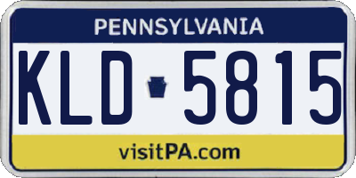 PA license plate KLD5815