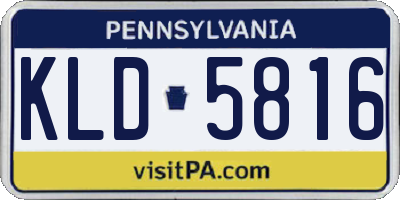 PA license plate KLD5816