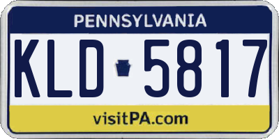PA license plate KLD5817