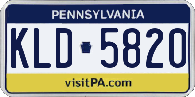 PA license plate KLD5820