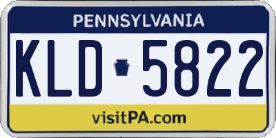 PA license plate KLD5822
