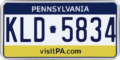 PA license plate KLD5834