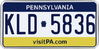 PA license plate KLD5836