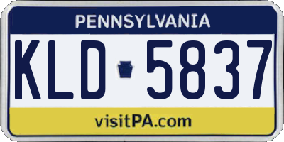 PA license plate KLD5837
