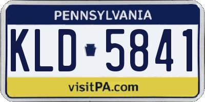 PA license plate KLD5841