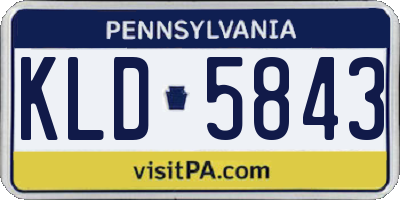 PA license plate KLD5843