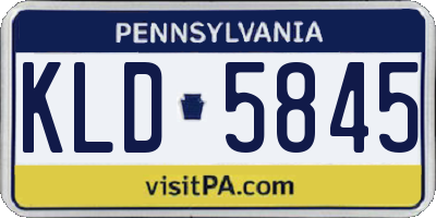 PA license plate KLD5845